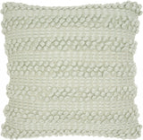 20" Mint Green Striped Throw Pillow With Texture - Homeroots - Flyclothing LLC
