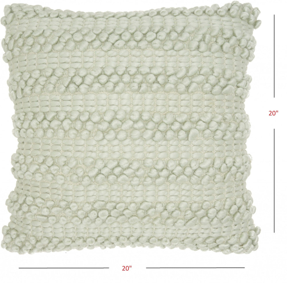 20" Mint Green Striped Throw Pillow With Texture - Homeroots - Flyclothing LLC