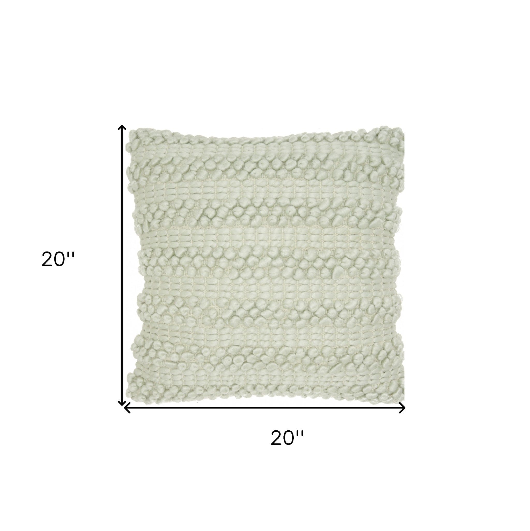 20" Mint Green Striped Throw Pillow With Texture - Homeroots - Flyclothing LLC