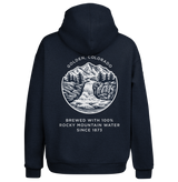 Coors Banquet Beer Double Sided Graphic Hooded Sweatshirt - Navy Blue