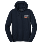 Coors Banquet Beer Double Sided Graphic Hooded Sweatshirt - Navy Blue