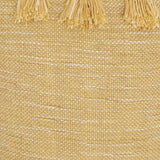 18" Yellow Polyester Blend Throw Pillow With Tassels - Homeroots - Flyclothing LLC