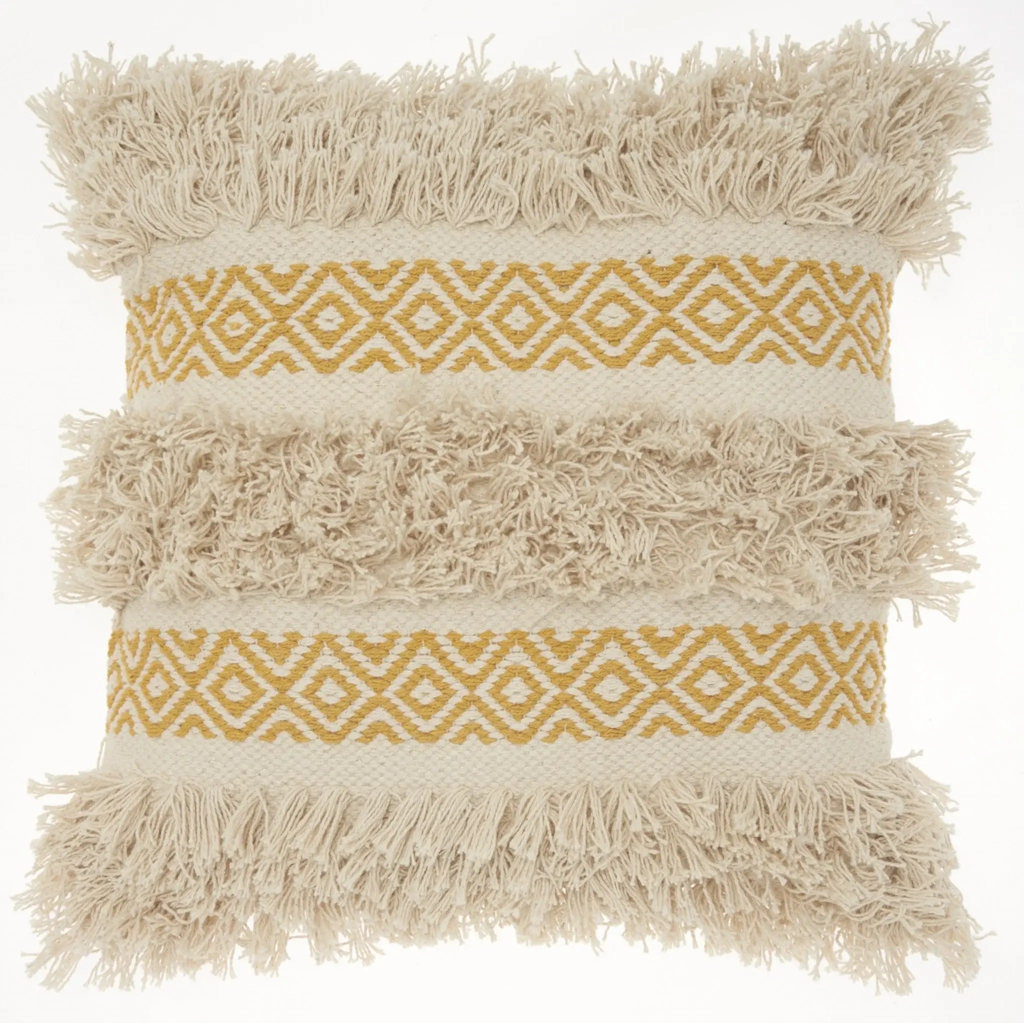 Mustard Diamond Patterned Throw Pillow - Homeroots - Flyclothing LLC