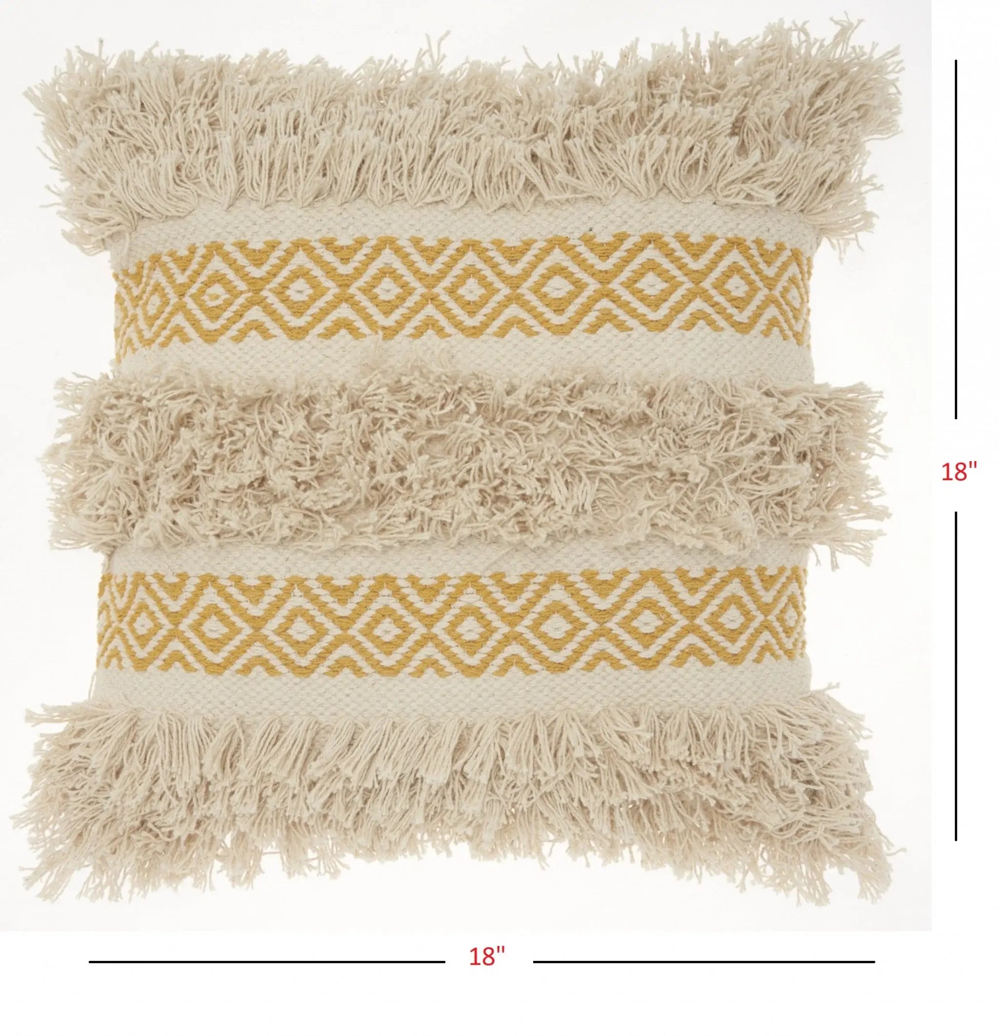Mustard Diamond Patterned Throw Pillow - Homeroots - Flyclothing LLC