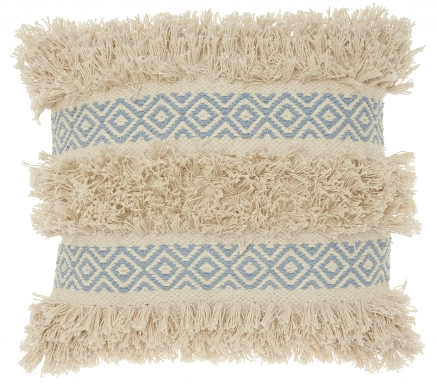 Blue Diamond Patterned Throw Pillow - Homeroots - Flyclothing LLC