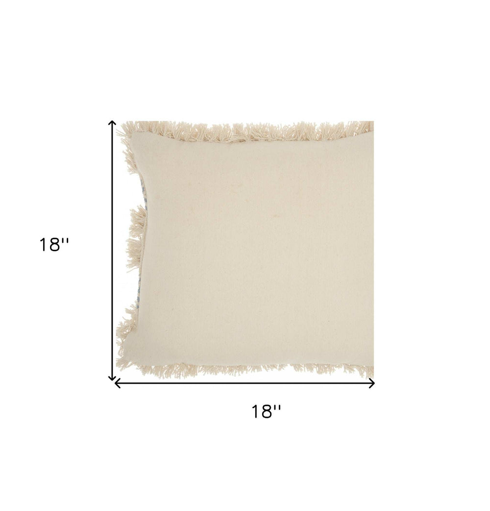 Blue Diamond Patterned Throw Pillow - Homeroots - Flyclothing LLC