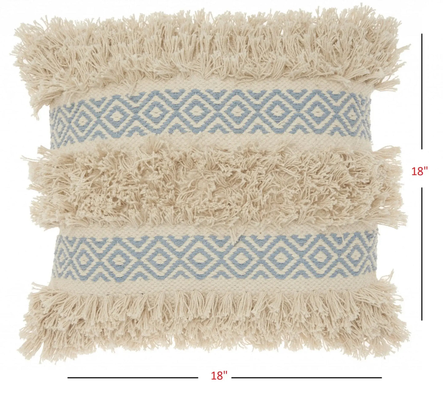 Blue Diamond Patterned Throw Pillow - Homeroots - Flyclothing LLC