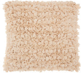 Loose Luscious Shag Beige Throw Pillow - Homeroots
