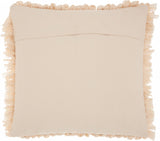 Loose Luscious Shag Beige Throw Pillow - Homeroots