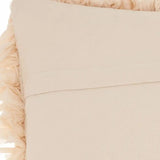 Loose Luscious Shag Beige Throw Pillow - Homeroots