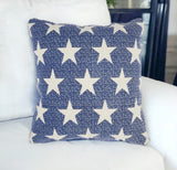 Navy Blue And Ivory Stars Throw Pillow - Homeroots