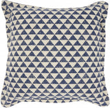 Indigo And Ivory Triangle Design Throw Pillow - Homeroots