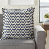 Indigo And Ivory Triangle Design Throw Pillow - Homeroots - Flyclothing LLC