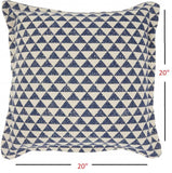 Indigo And Ivory Triangle Design Throw Pillow - Homeroots - Flyclothing LLC