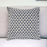 Indigo And Ivory Triangle Design Throw Pillow - Homeroots