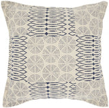 Indigo And Ivory Geometric Throw Pillow - Homeroots