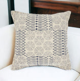Indigo And Ivory Geometric Throw Pillow - Homeroots