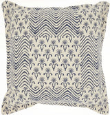 Indigo And Ivory Floral Waves Throw Pillow - Homeroots - Flyclothing LLC