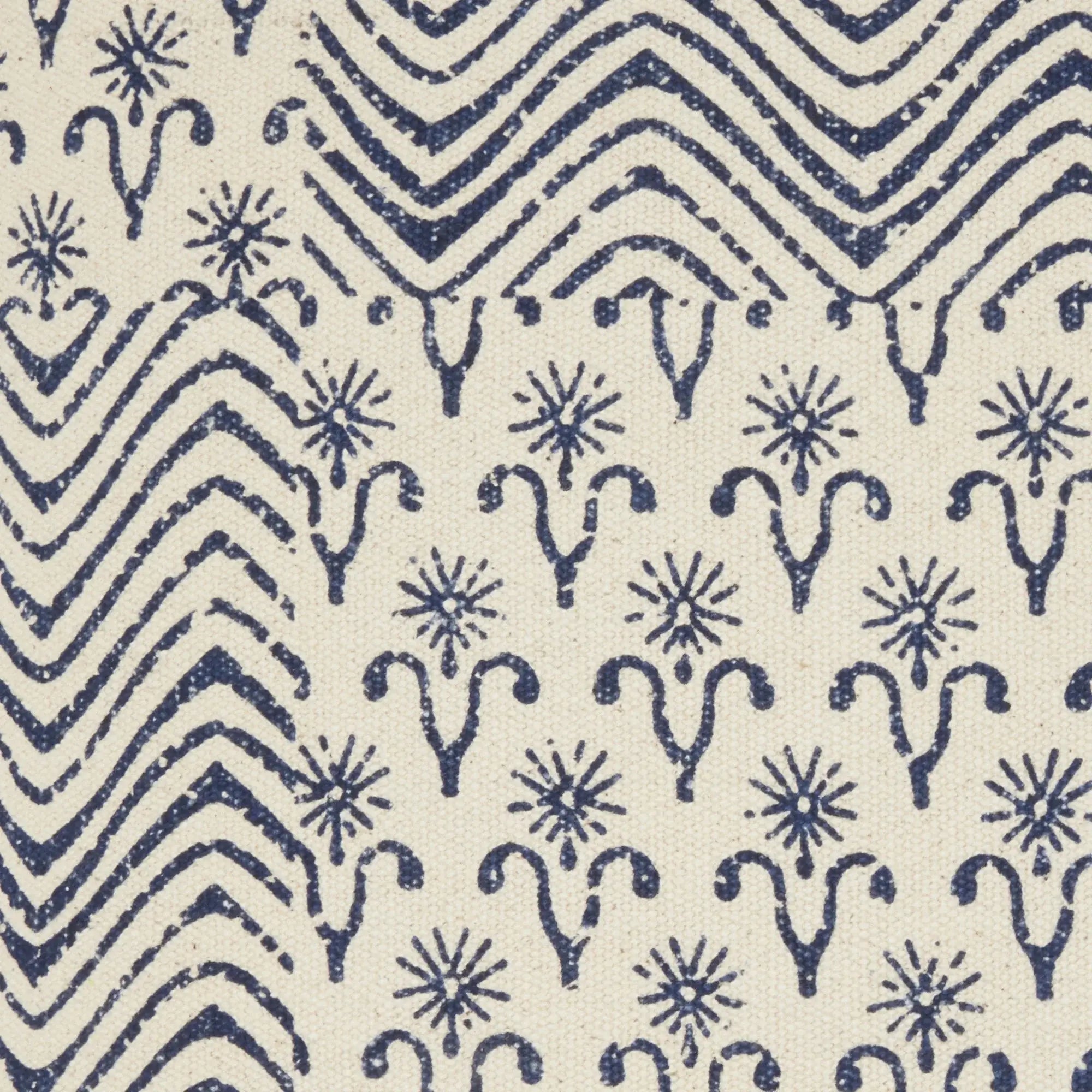 Indigo And Ivory Floral Waves Throw Pillow - Homeroots - Flyclothing LLC