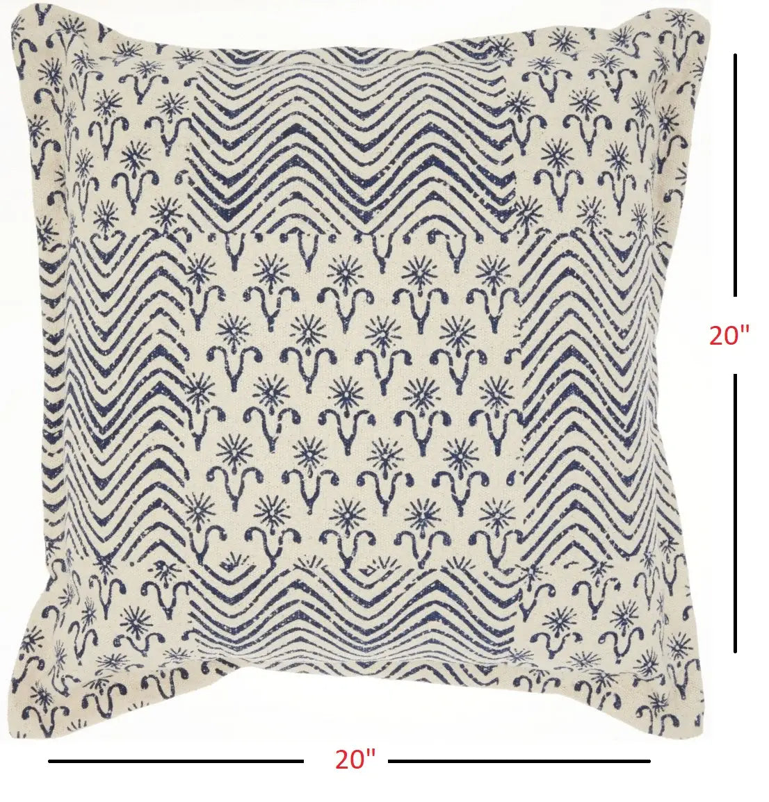 Indigo And Ivory Floral Waves Throw Pillow - Homeroots - Flyclothing LLC
