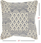 Indigo And Ivory Floral Waves Throw Pillow - Homeroots - Flyclothing LLC
