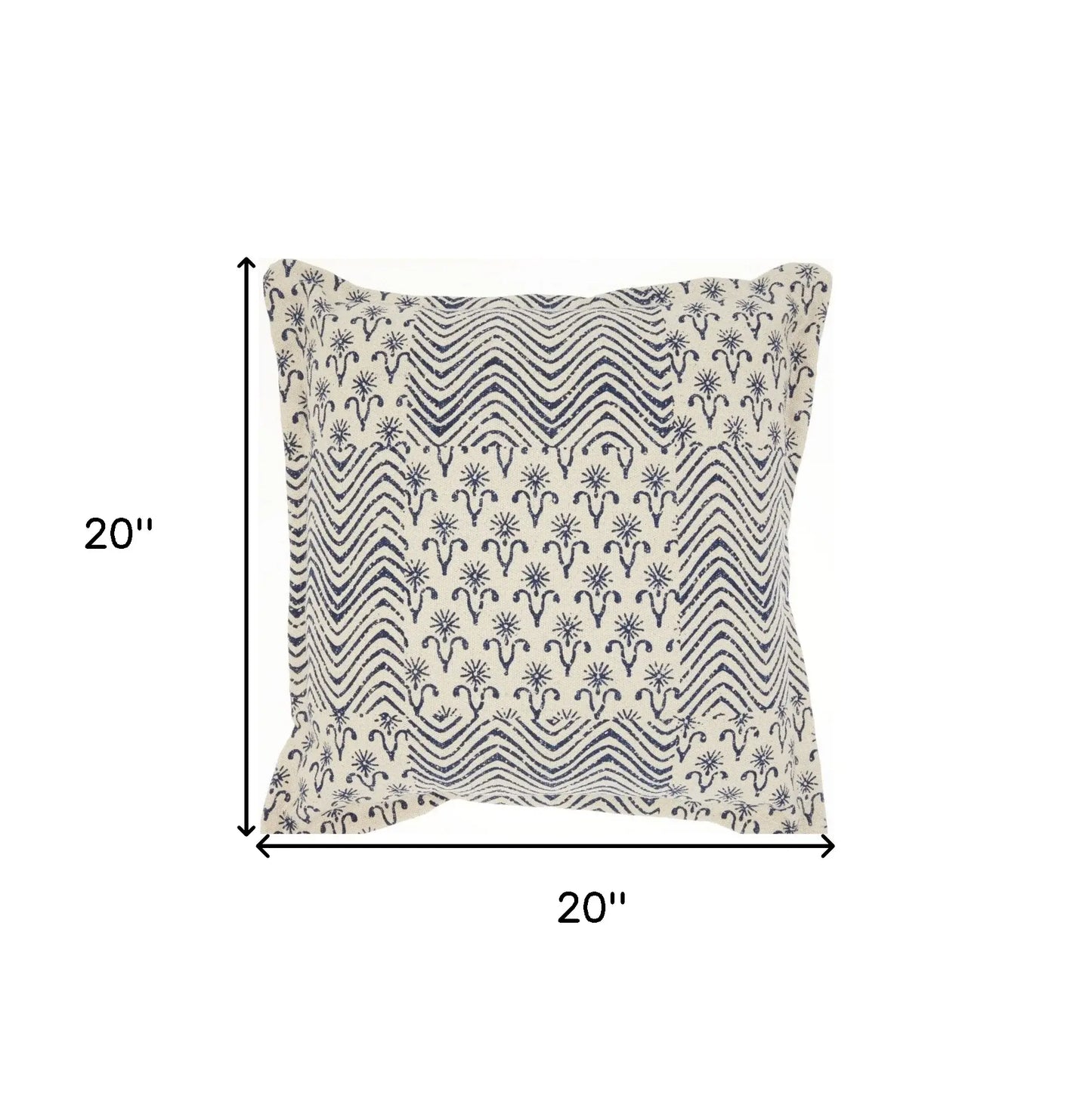 Indigo And Ivory Floral Waves Throw Pillow - Homeroots - Flyclothing LLC