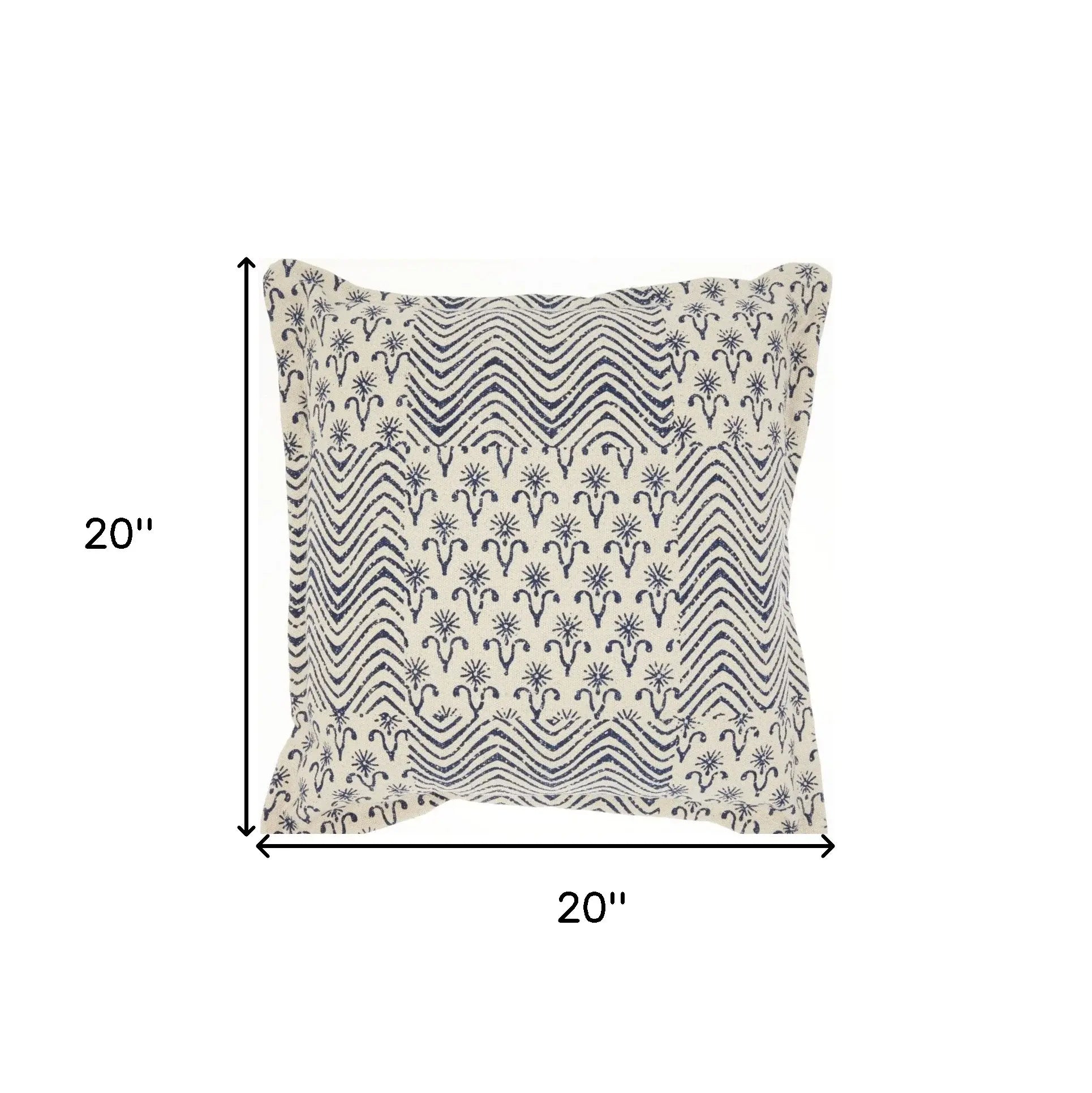 Indigo And Ivory Floral Waves Throw Pillow - Homeroots - Flyclothing LLC