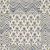 Indigo And Ivory Floral Waves Throw Pillow - Homeroots