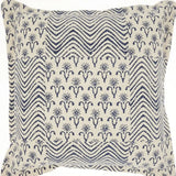 Indigo And Ivory Floral Waves Throw Pillow - Homeroots - Flyclothing LLC