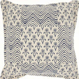 Indigo And Ivory Floral Waves Throw Pillow - Homeroots - Flyclothing LLC