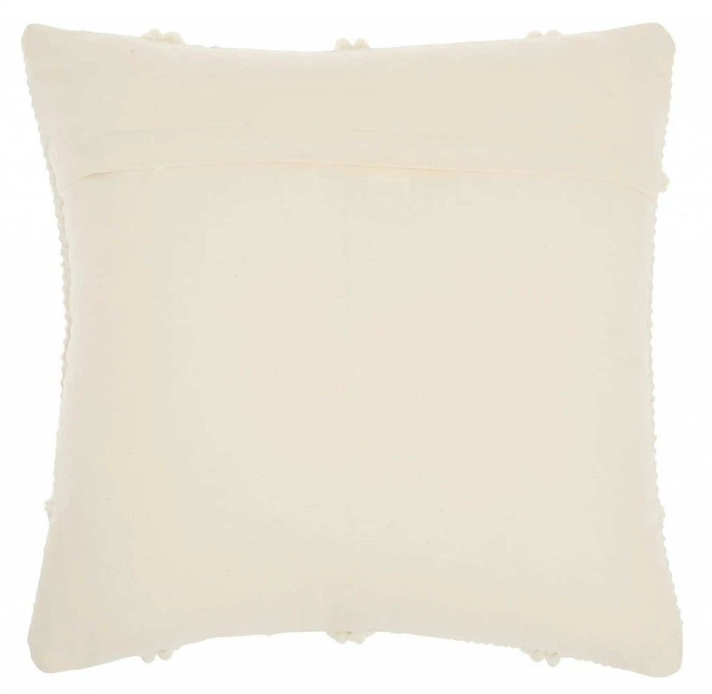 Ivory Textured Lattice Throw Pillow - Homeroots - Flyclothing LLC