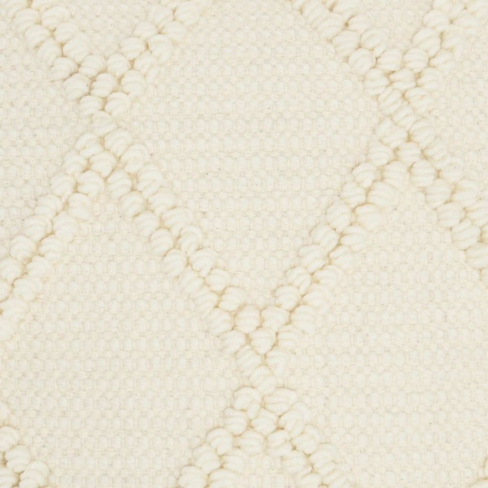 Ivory Textured Lattice Throw Pillow - Homeroots - Flyclothing LLC