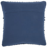 Navy Blue Textured Dots And Stripes Throw Pillow - Homeroots