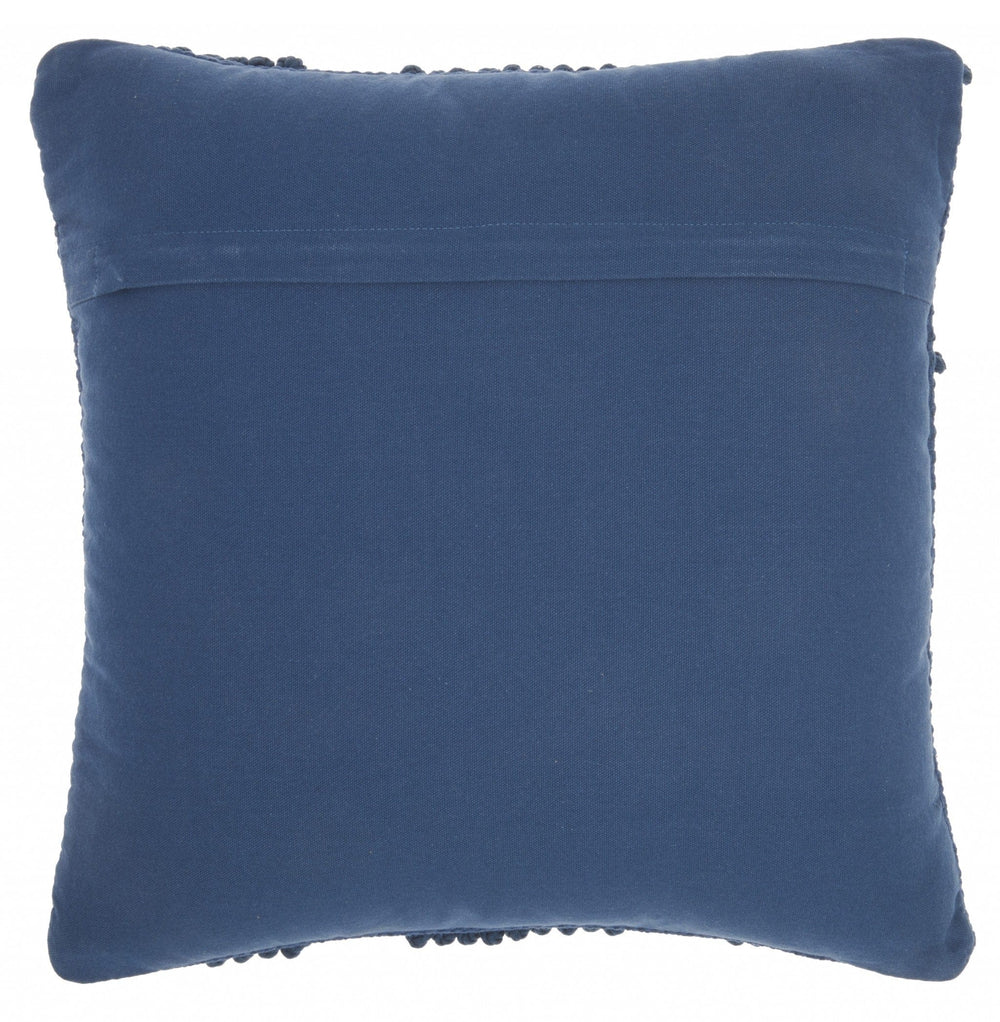 18" Navy Blue Textured Diamonds Throw Pillow - Homeroots - Flyclothing LLC
