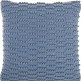 18" Blue Dot And Stripe Polyester and Cotton Blend Throw Pillow With Texture - Homeroots