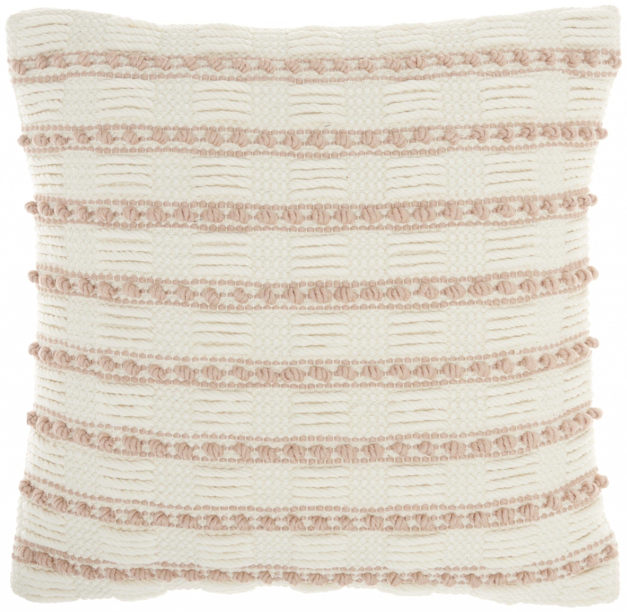 18" Blush Cotton Blend Throw Pillow - Homeroots