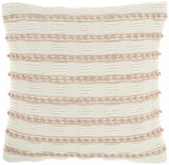 18" Blush Cotton Blend Throw Pillow - Homeroots