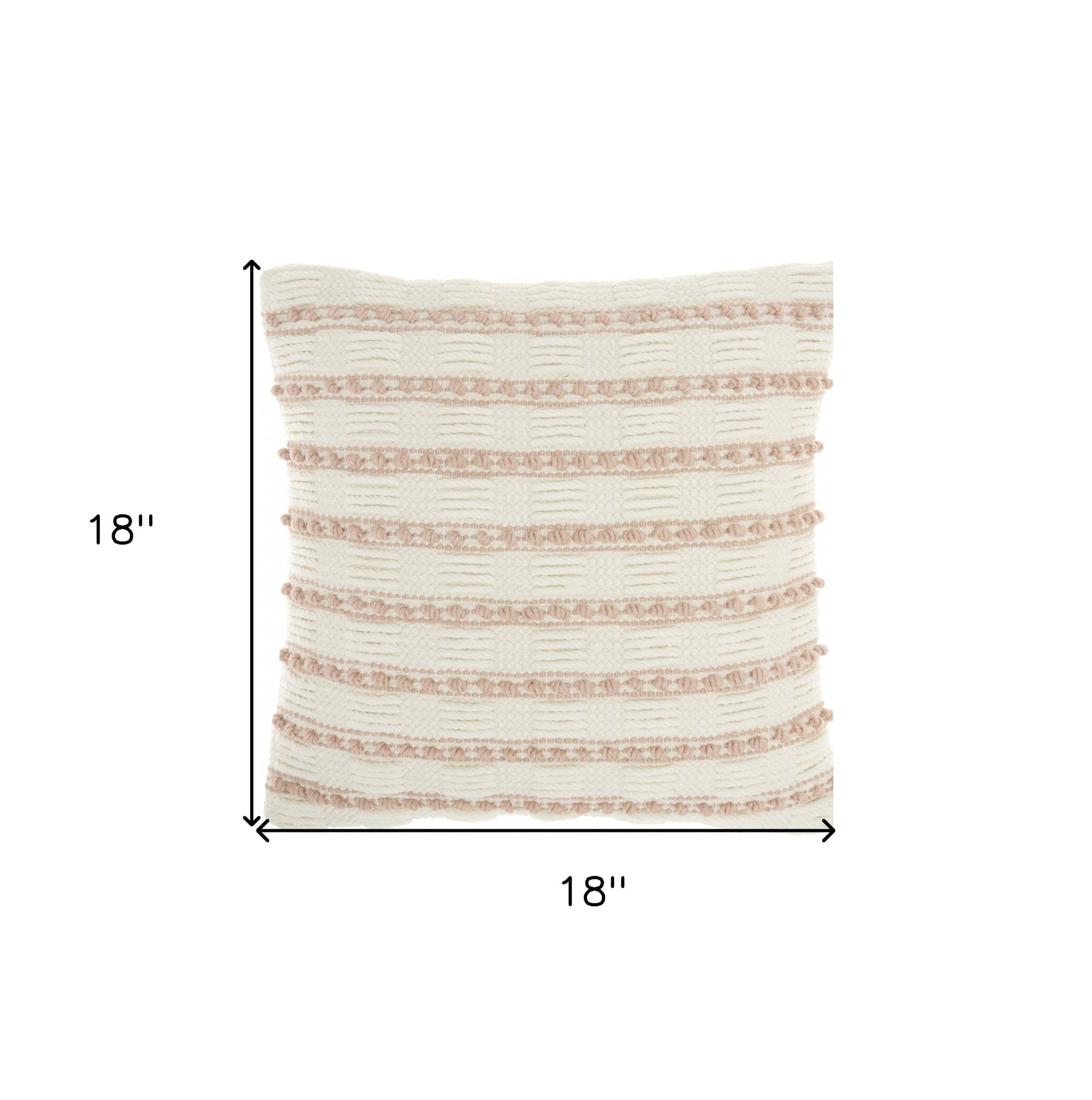 18" Blush Cotton Blend Throw Pillow - Homeroots