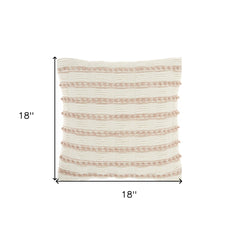 18" Blush Cotton Blend Throw Pillow - Homeroots