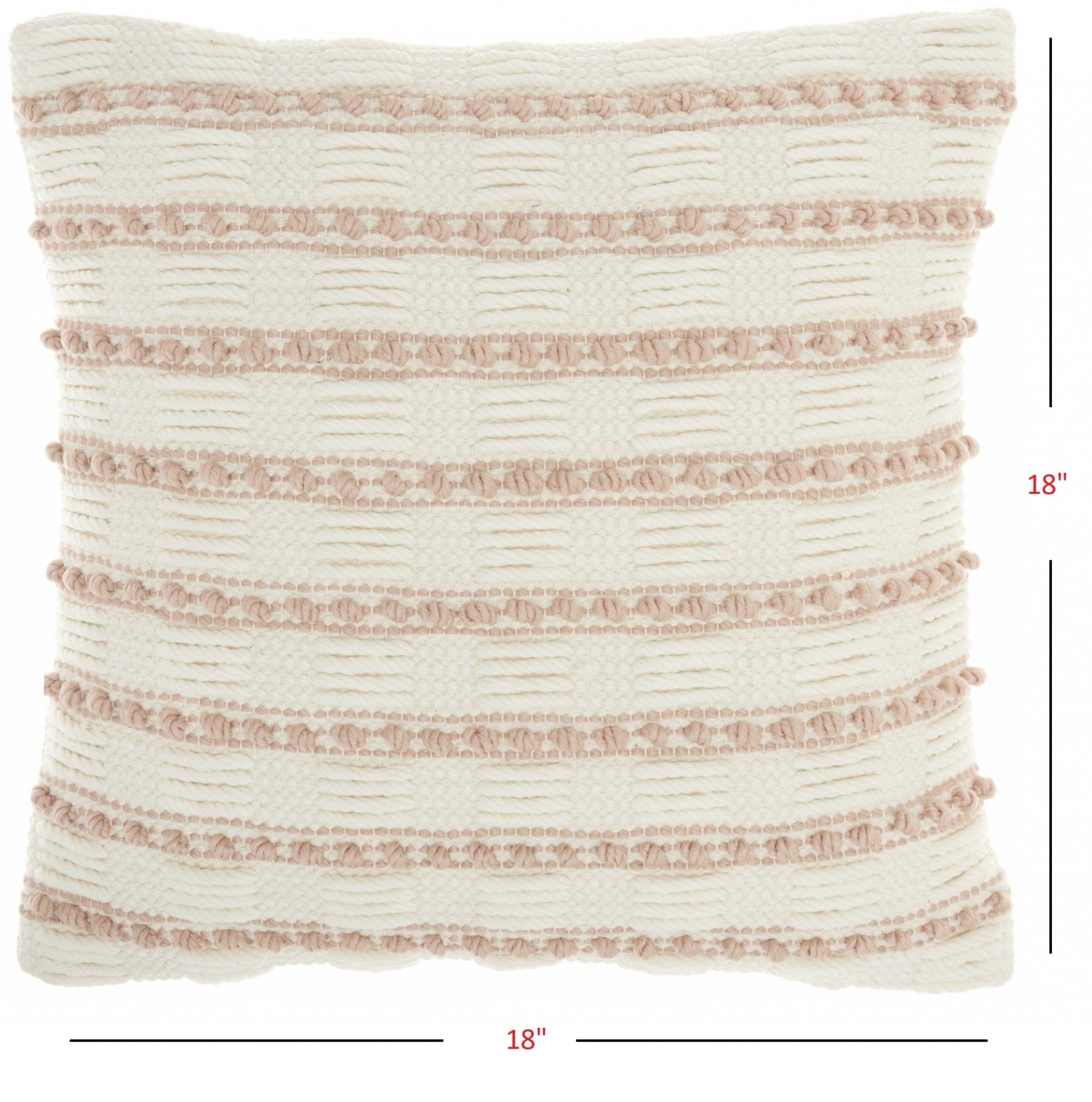 18" Blush Cotton Blend Throw Pillow - Homeroots