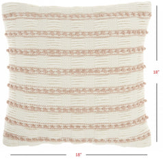 18" Blush Cotton Blend Throw Pillow - Homeroots