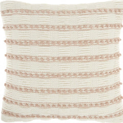18" Blush Cotton Blend Throw Pillow - Homeroots