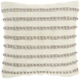 Light Gray And Ivory Textured Stripes Throw Pillow - Homeroots