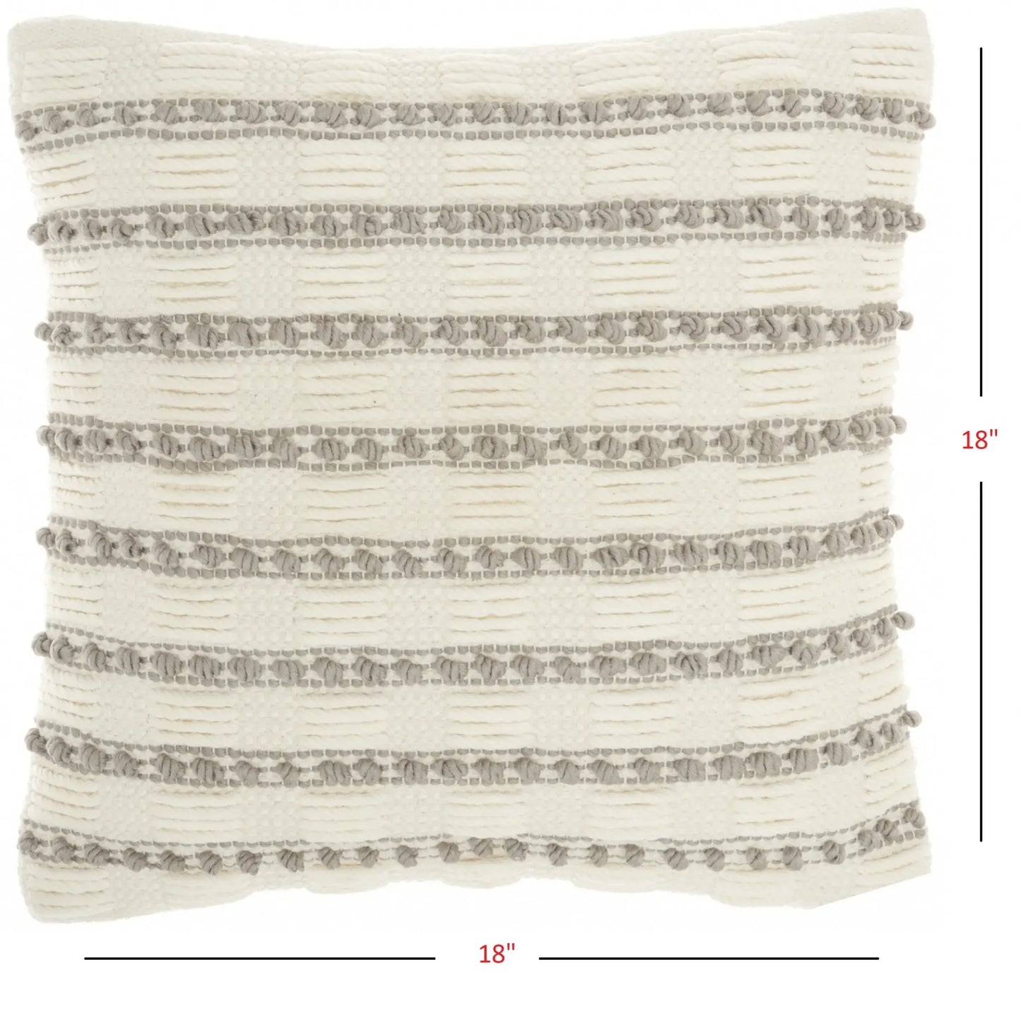 Light Gray And Ivory Textured Stripes Throw Pillow - Homeroots - Flyclothing LLC