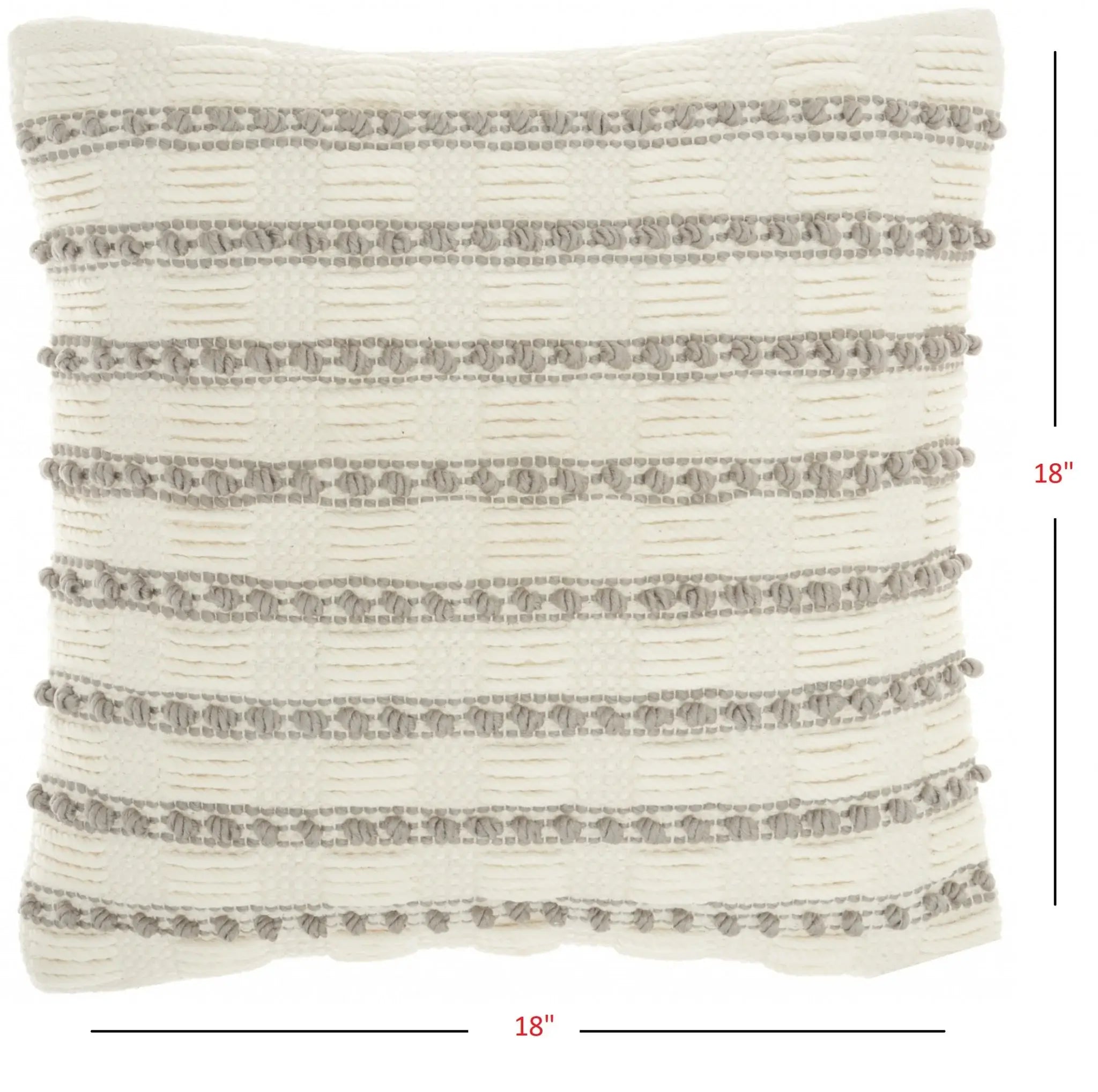 Light Gray And Ivory Textured Stripes Throw Pillow - Homeroots - Flyclothing LLC