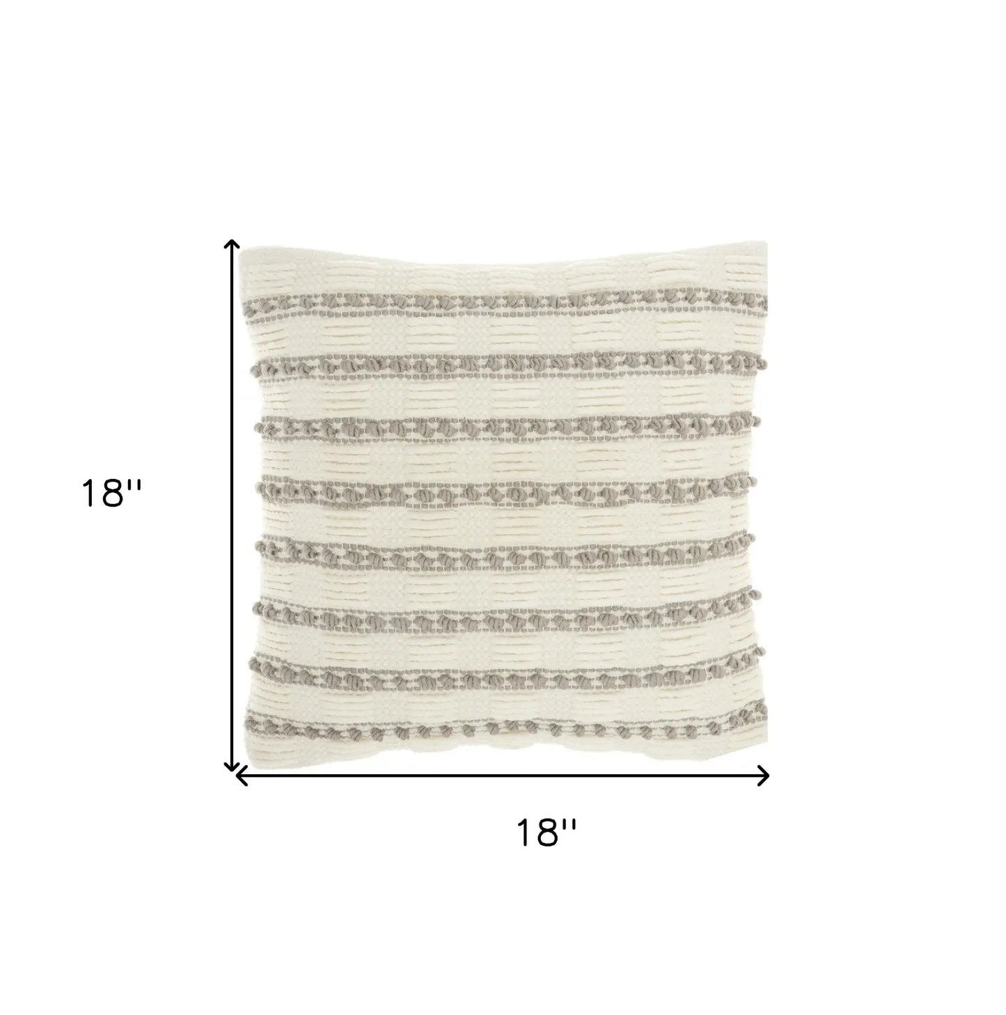 Light Gray And Ivory Textured Stripes Throw Pillow - Homeroots - Flyclothing LLC