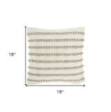 Light Gray And Ivory Textured Stripes Throw Pillow - Homeroots - Flyclothing LLC