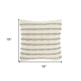 Light Gray And Ivory Textured Stripes Throw Pillow - Homeroots