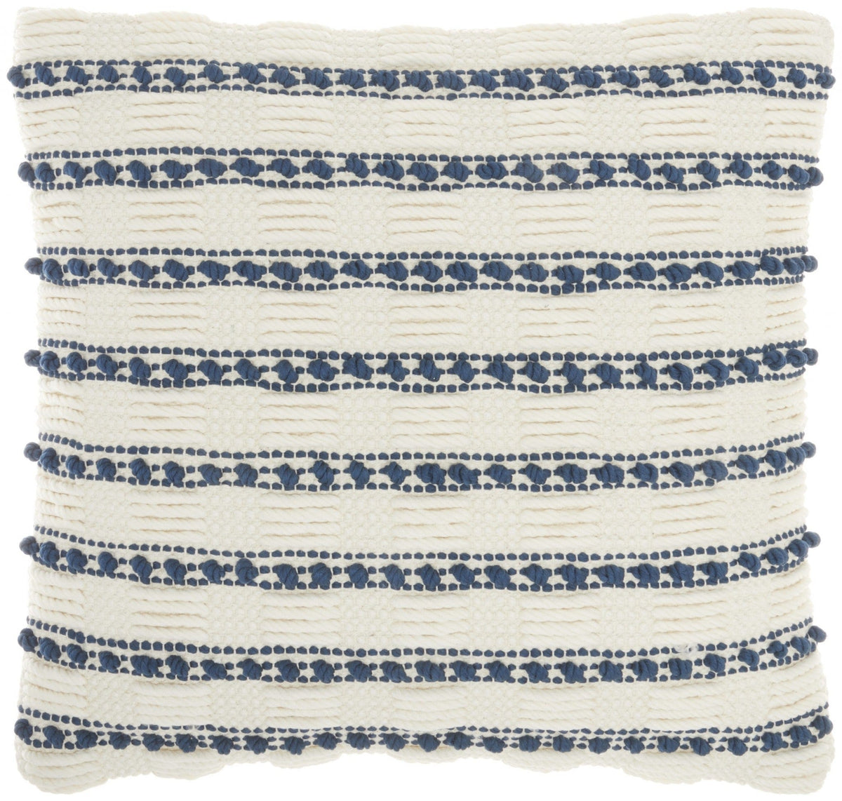 18" Navy Cotton Blend Throw Pillow - Homeroots - Flyclothing LLC