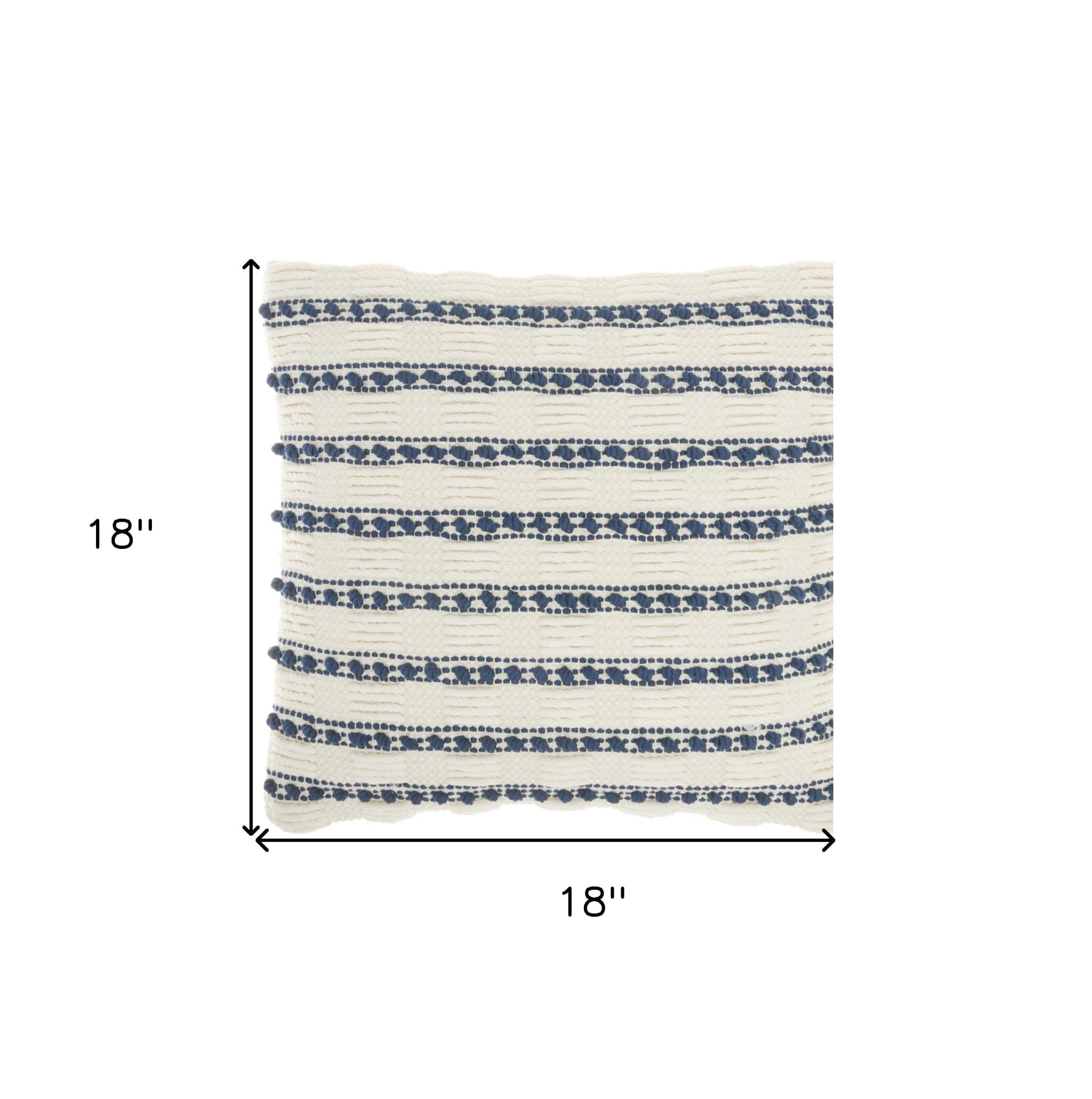 18" Navy Cotton Blend Throw Pillow - Homeroots